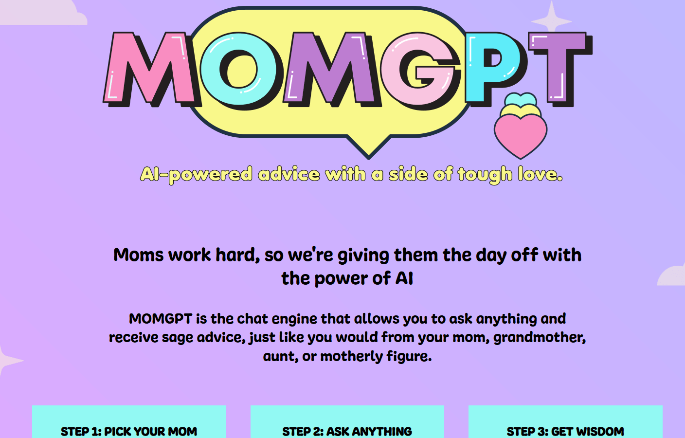 Screenshot of website