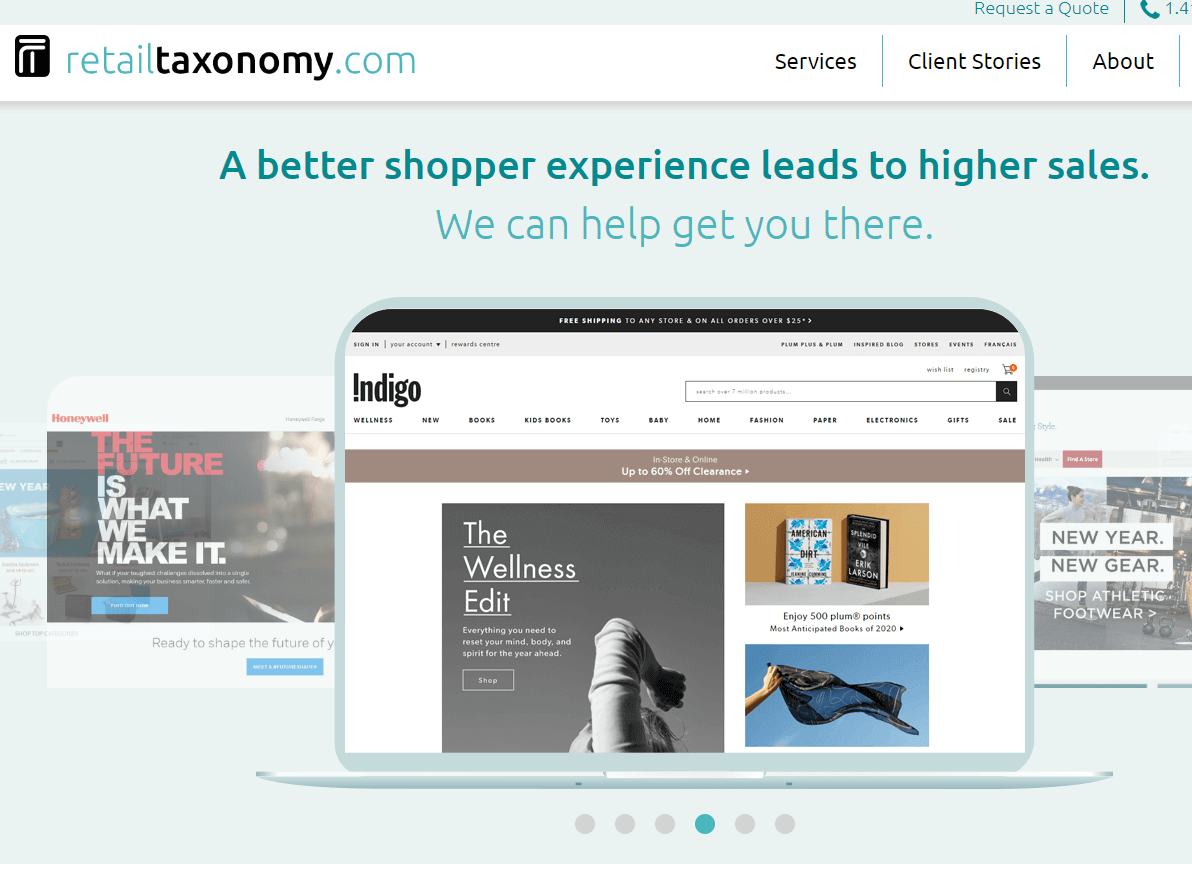 Retail Taxonomy homepage