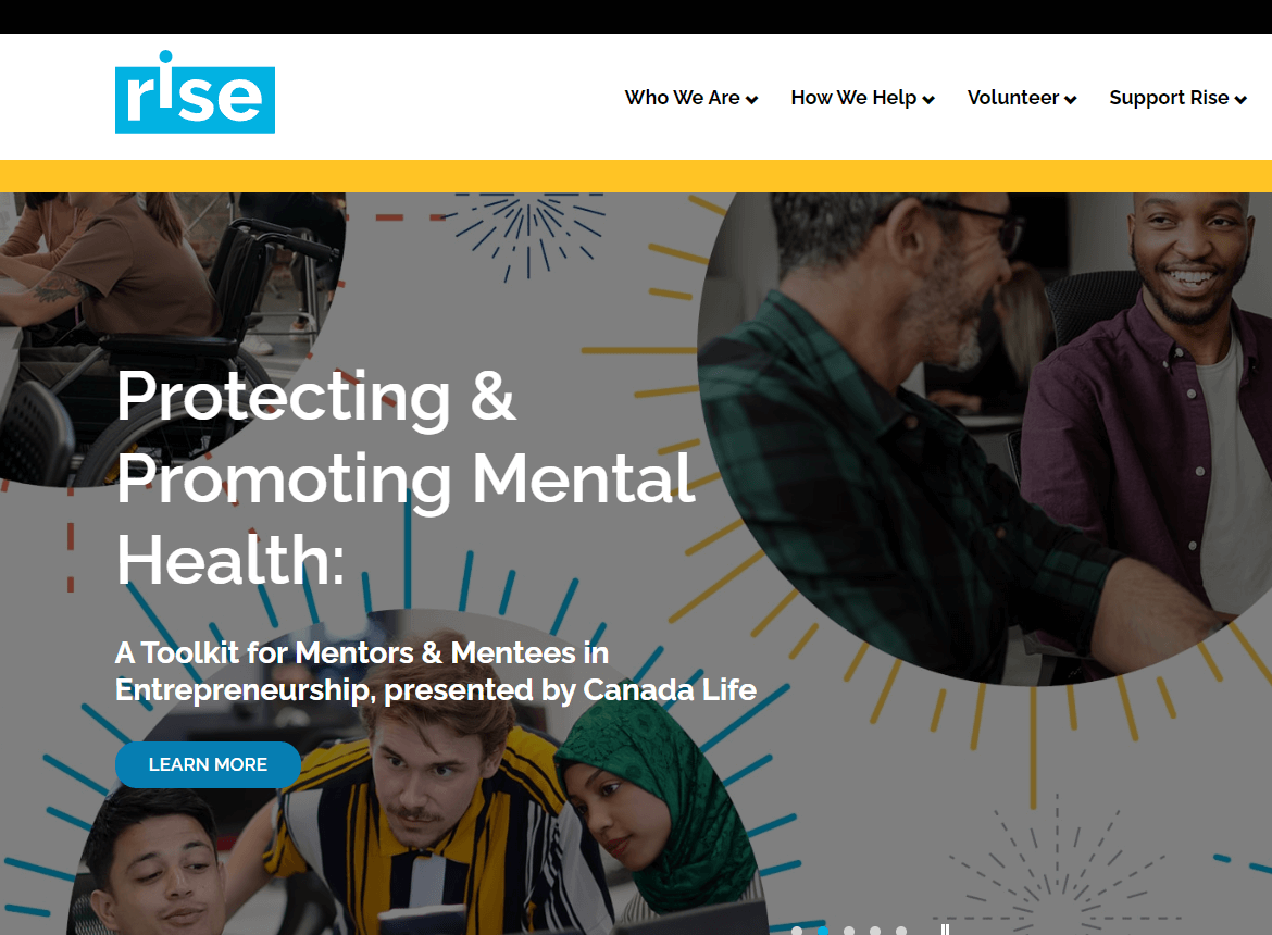 Rise homepage