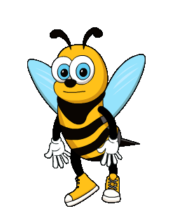 The bee character talking