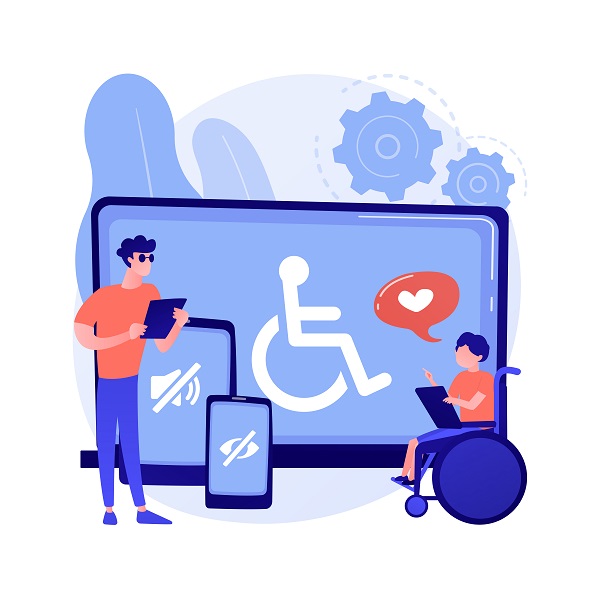 Electronic accessibility abstract concept vector illustration.